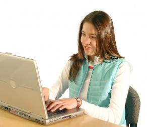 Secretary Working on Laptop Computer