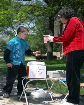 Boy Selling Lemonade